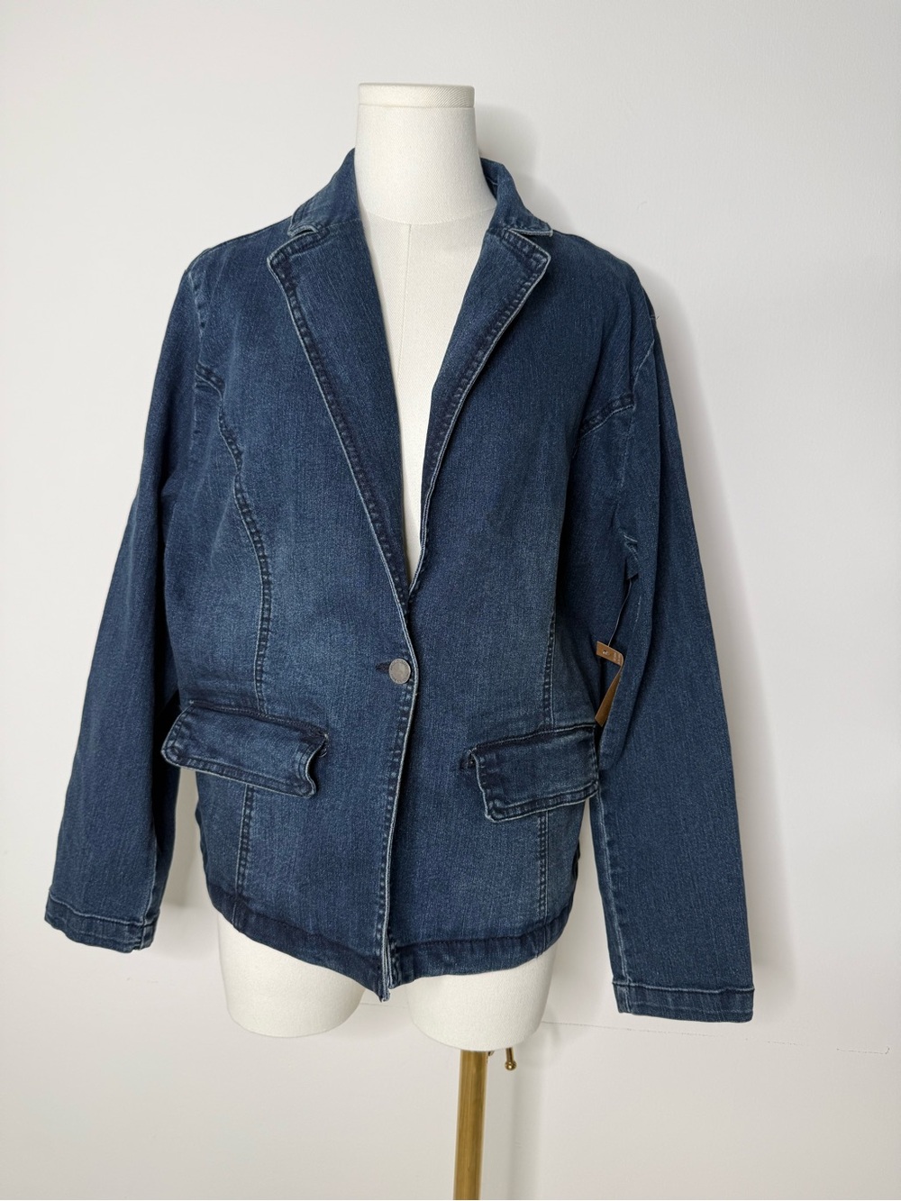 Angels Dark Blue Denim Blazer Jacket